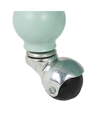 Storied Home 35" Rubberwood 2-Tier Bar Cart on Wheels