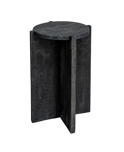 Storied Home 13" Paulownia Wood Round Accent Table