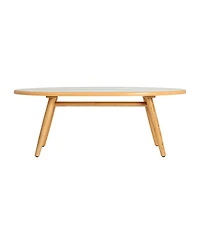 Storied Home 47" Wood Striped Surfboard Oval Coffee Table