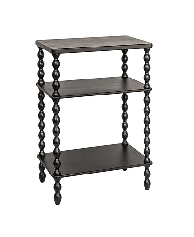 Storied Home Bobbin Leg 20" Wood Rectangle Accent Table