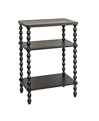 Storied Home Bobbin Leg 20" Wood Rectangle Accent Table