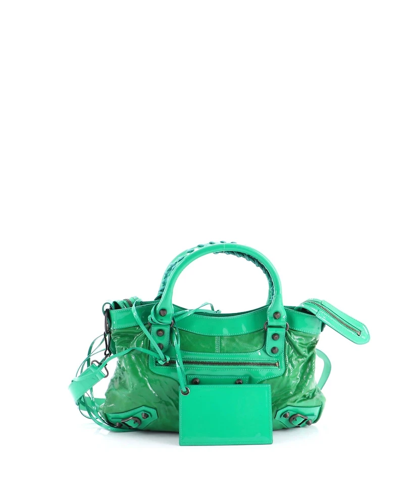 Pre-Owned Balenciaga First Classic Studs Bag Coated Canvas