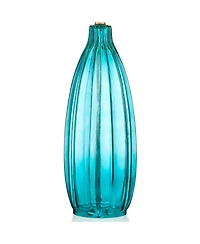 360 Lighting Coastal Table Lamps 30 Tall Set of 2 Fluted Blue Glass Drum Shade for Living Room Family Bedroom Bedside Nightstand
