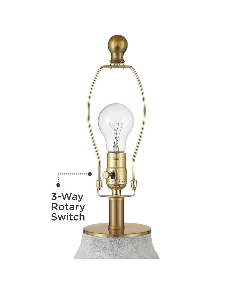 360 Lighting Holly 24 3/4" High Modern 3-Way Table Lamps Set of 2 Finish Ceramic Shade Living Room Bedroom Bedside