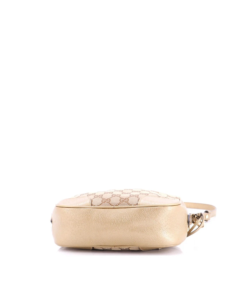 Pre-Owned Gucci Mini Bree Disco Crossbody Bag Gg Canvas with Leather