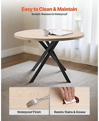 Gouun 5 Piece Round Dining Set with Upholstered Chairs for 4