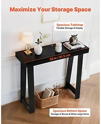 Gouun 36 Inch Console Table with Open Shelf for Hallway and Foyer