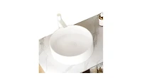 Busdays Munin 16'' Bathroom Sink, Round Vessel Ceramic Basin without Faucet, No Cabinet, White