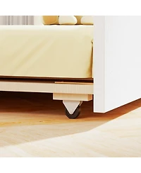 Gouun House Bed with Trundle Kids Platform Bed with Roof Window