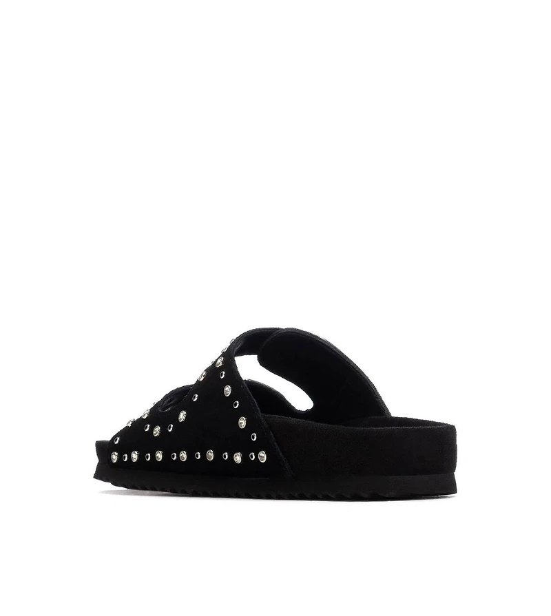 Xti Women's Suede Double Strap Buckle Sandals