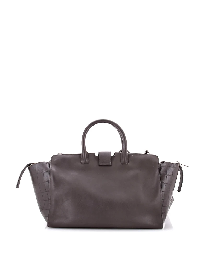 Pre-Owned Saint Laurent Small Monogram Cabas Downtown Leather with Embossed Leather