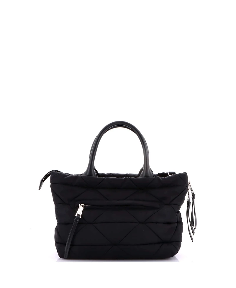Pre-Owned Prada Small Padded Tote Bag Quilted Re-Nylon with Leather
