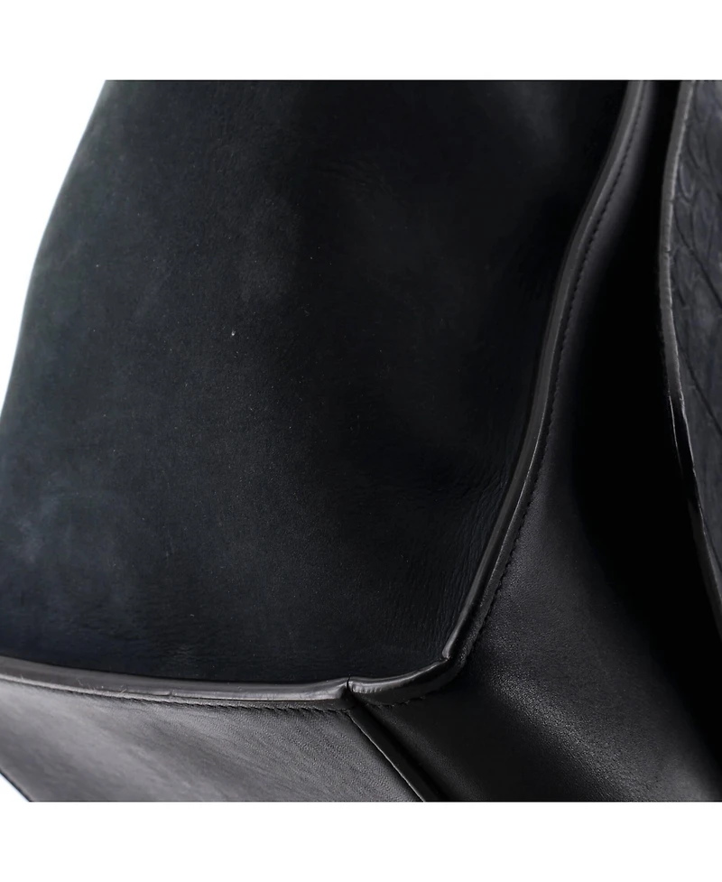 Pre-Owned Celine Medium Trapeze Bag Embossed Nubuck