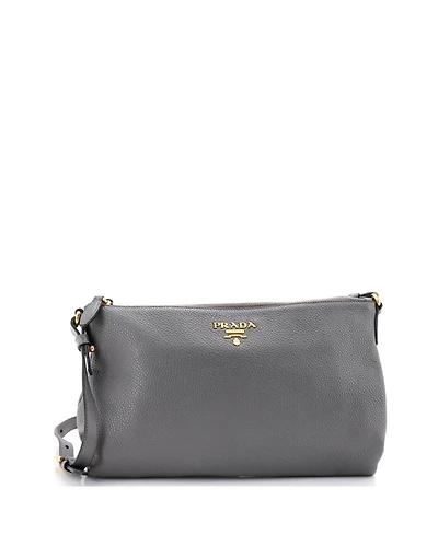 Pre-Owned Prada Mini Flat Zip Crossbody Bag Vitello Daino