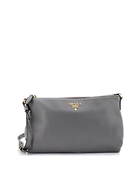 Pre-Owned Prada Mini Flat Zip Crossbody Bag Vitello Daino