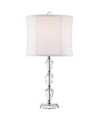 Vienna Full Spectrum Goddin Accent Table Lamp 23" High Faceted Crystal Column Geneva Drum Shade for Bedroom Living Room Bedside Nightstand Kids