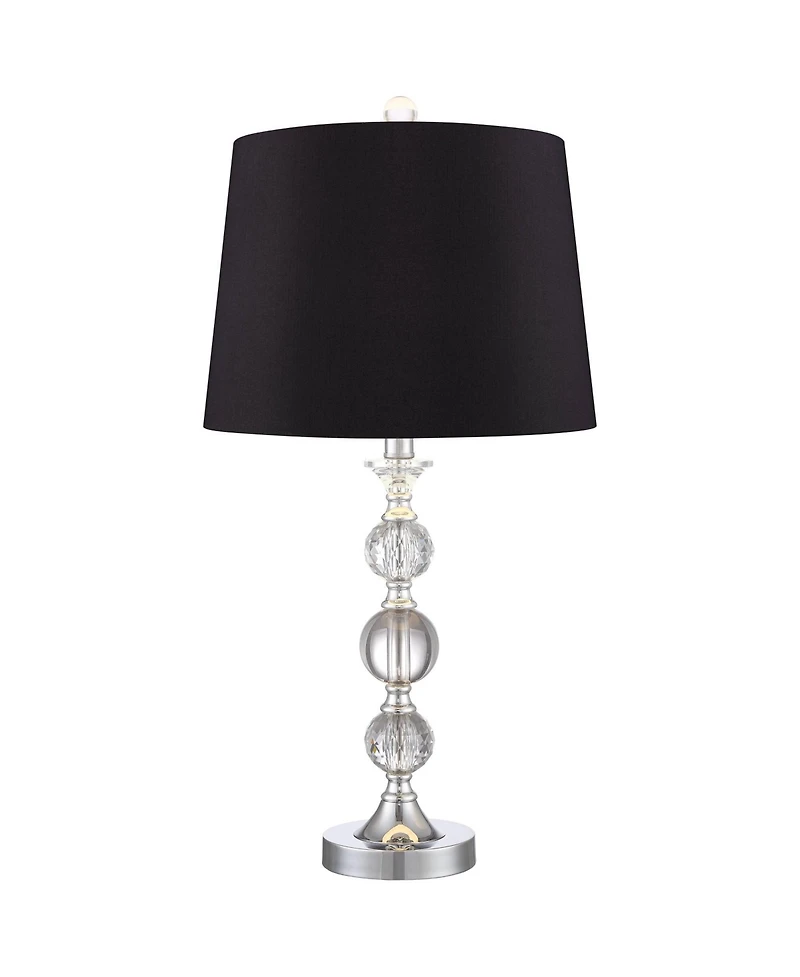 360 Lighting Solange 25" High Modern Luxe Table Lamps Set of 2 Metal Stacked Crystal for Living Room Bedroom