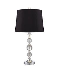 360 Lighting Solange 25" High Modern Luxe Table Lamps Set of 2 Metal Stacked Crystal for Living Room Bedroom