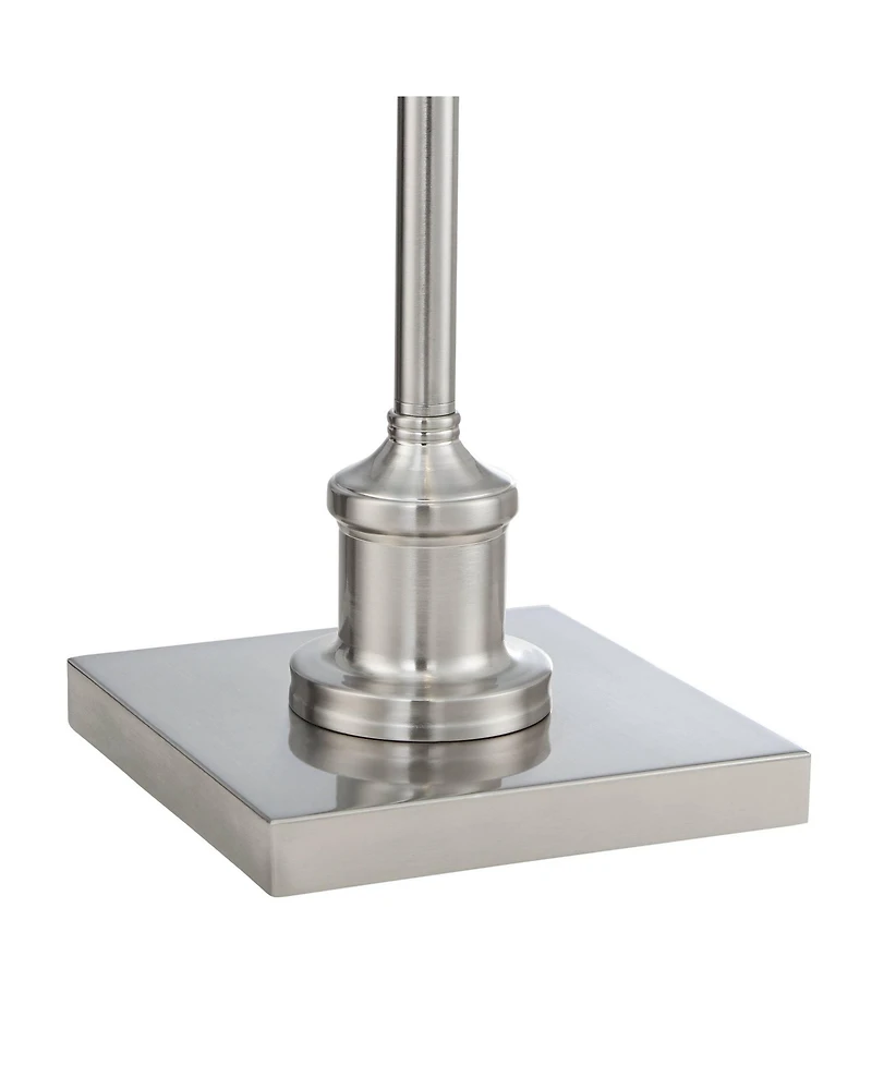 Regency Hill Jenson Traditional 54" Tall Standing Floor Lamps Set of 2 Lights Swing Arm Pharmacy Adjustable Brushed Nickel