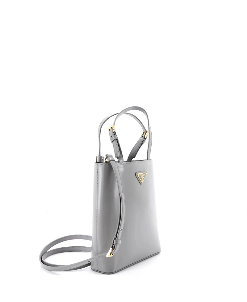 Pre-Owned Prada Logo Convertible Tote Brushed Leather