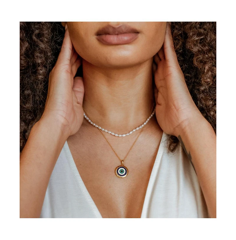 Mantra Intention Pearl Chain sterling silver