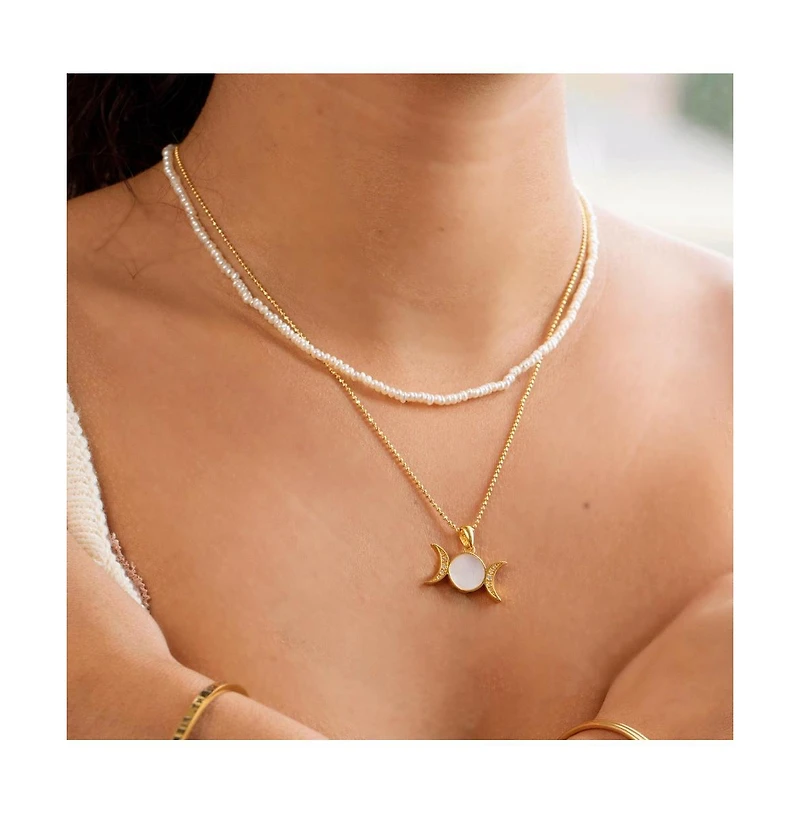 Mantra Little Things Pearl Chain sterling silver