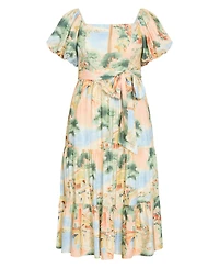 City Chic Women's Laurena Sardinia Print Maxi Dress