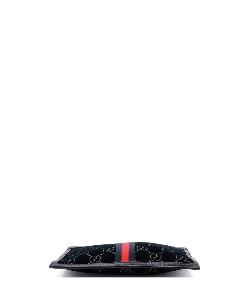 Pre-Owned Gucci Large Ophidia Zip Pouch Gg Velvet