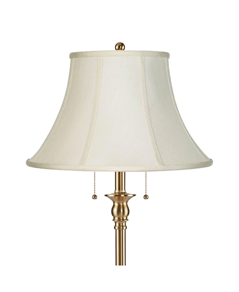 360 Lighting Dyna 58" High Antique Brass and Bell 2-Light Floor Lamp
