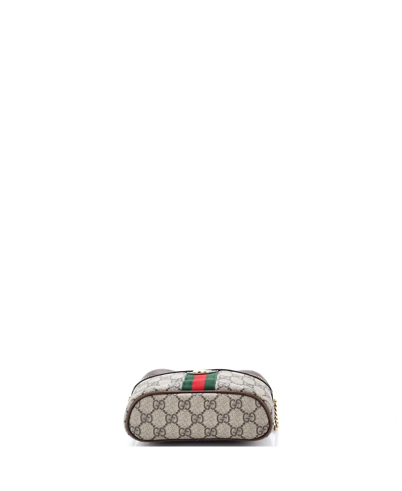 Pre-Owned Gucci Small Ophidia Chain Belt Bag Gg Coated Canvas