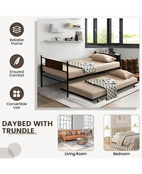 Gouun Metal Daybed with Trundle