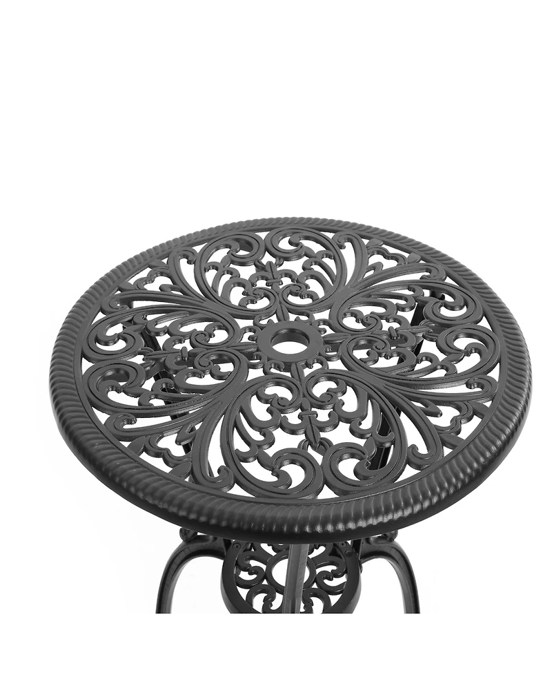 Clihome Patio Bistro Sets 3 Piece Outdoor Cast Aluminum Set