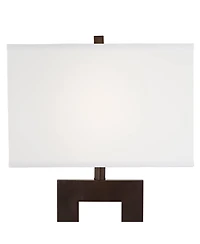 360 Lighting Marshall Modern Table Lamp 30 1/4" Tall Bronze Metal with Usb Dimmer Cord Rectangular Shade for Bedroom Living Room Bedside Home