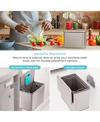 Home Zone Living 1.3 Gallon Stainless Steel Compost Bin with CleanAura Odor Control and Removable Liner