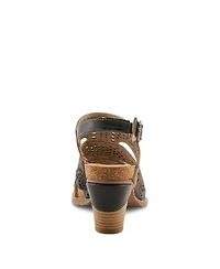 L`Artiste Perfdfection Women s Leather Sandal with Hand-painted Comfort Fit