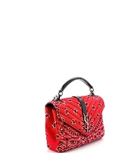 Pre-Owned Saint Laurent Medium Classic Monogram College Bag Matelasse Chevron Bandana Canvas