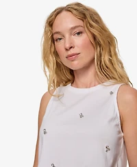 Sanctuary Women's Campari Embellished Crewneck Cotton Tank Top