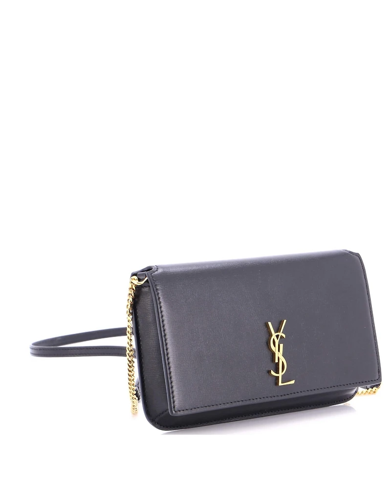 Pre-Owned Saint Laurent Classic Monogram Phone Holder Shoulder Bag Leather
