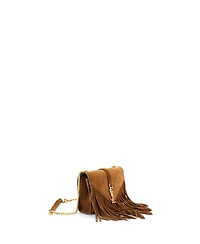 Pre-Owned Saint Laurent Small Classic Monogram Fringe Crossbody Bag Suede