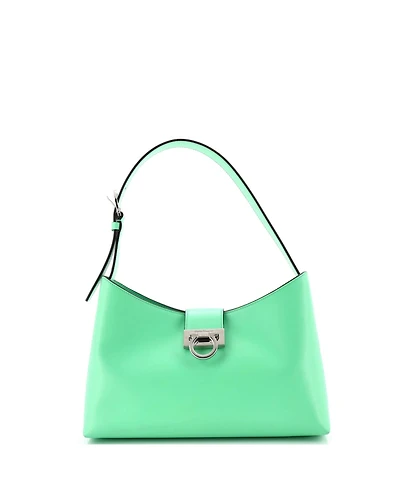 Pre-Owned Salvatore Ferragamo East West Trifolio Shoulder Bag Leather