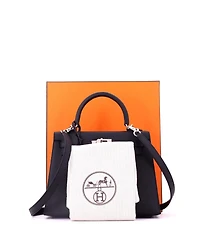 Pre-Owned Hermes Kelly Handbag Epsom with Palladium Hardware