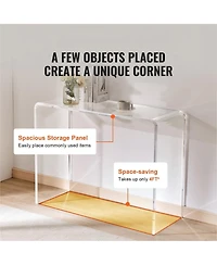 Gouun Acrylic Console Table with Open Design for Foyer and Living Room