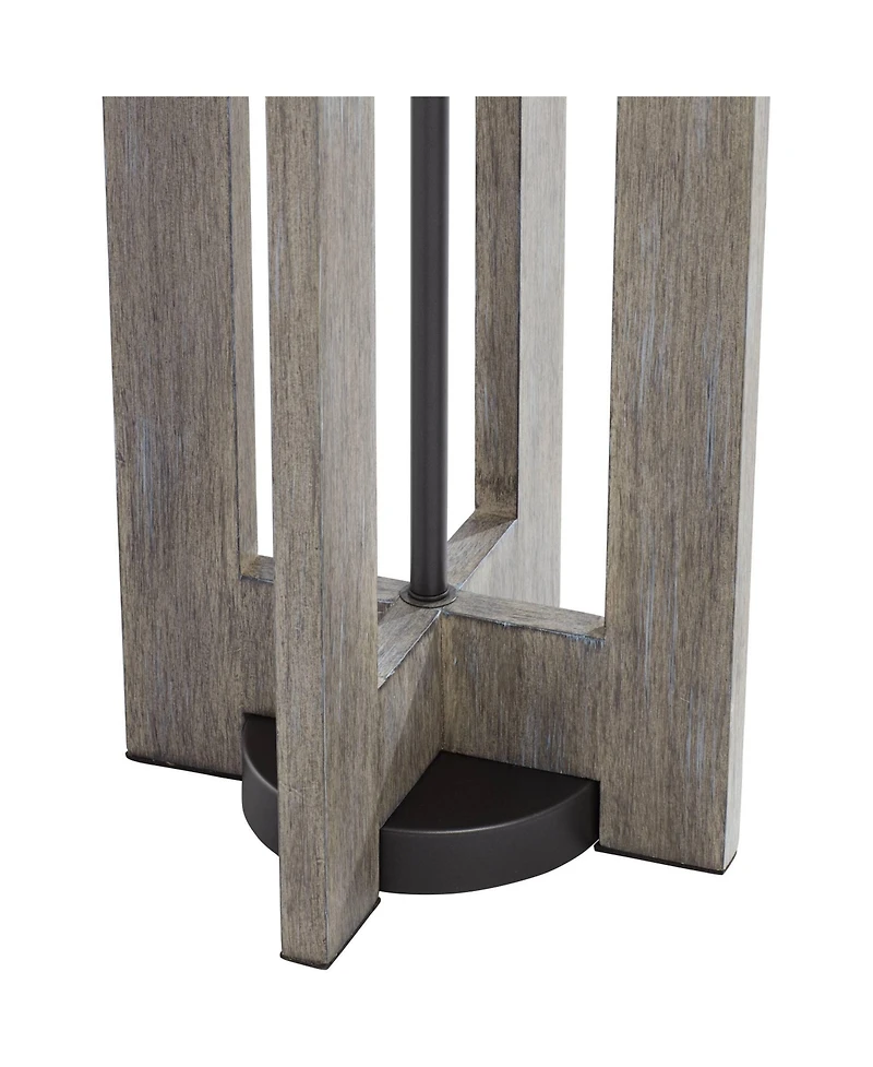 Possini Euro Design Arrista Modern 63" Tall Standing Floor Lamp Cylinder Foot Switch Wood Wash Finish Living Room Bedroom