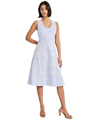 Maggy London Women's Sleeveless Scoop Neck Midi Dress