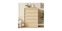 gaomon Arched 5 Drawer Dresser for Bedroom, 45in Tall Wooden 5 Chest of Drawers with Curved Profile Design