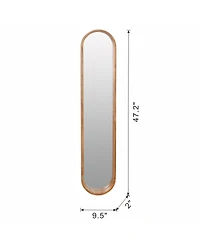 Busdays 9.5x2x47.2" Decorative Rubber Frame Mirror with Elongated Oval Frame