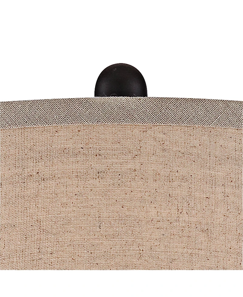 Regency Hill Ben Rustic Farmhouse Table Lamps 25" High Set of 2 Dark with Table Top Dimmers Linen Drum Shade for Bedroom Living Room Home