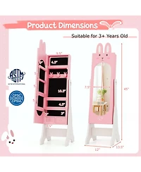 Gouun Princess Vanity Table and Chair Set with Jewelry Armoire and Mirror