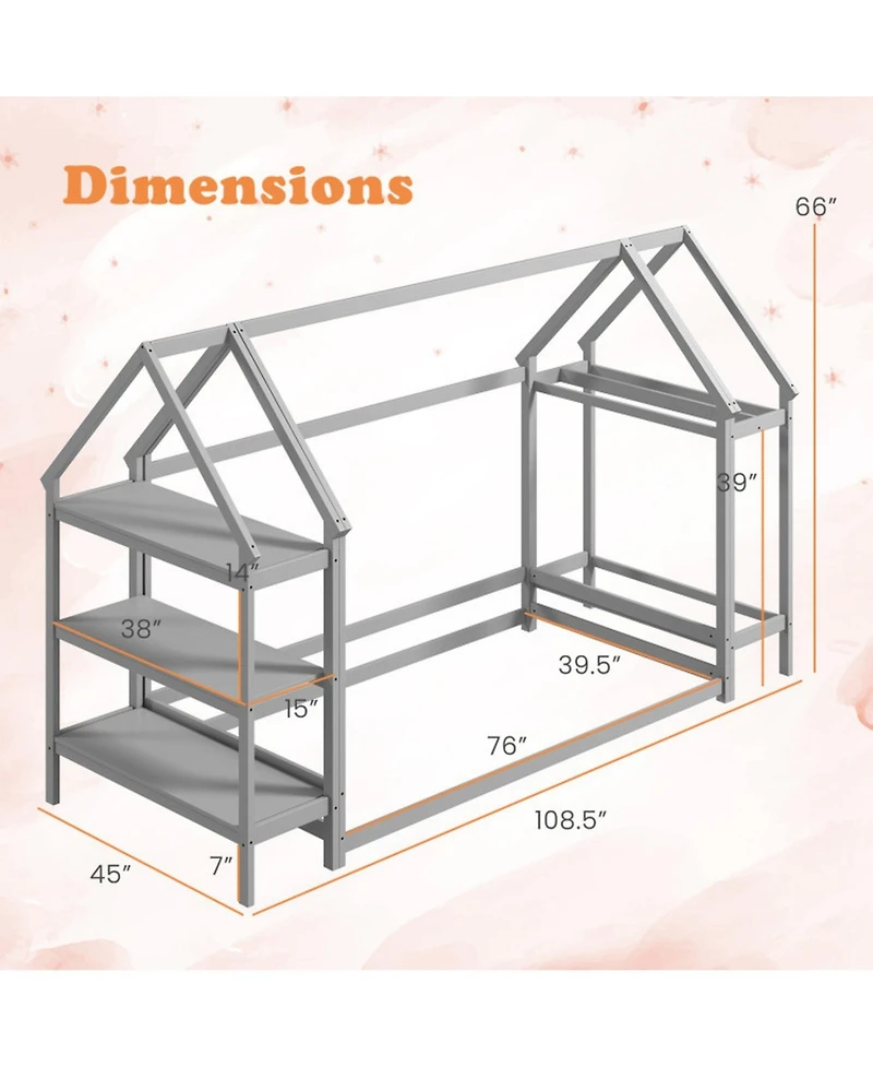 Gouun Montessori Floor Bed with Safety Rails