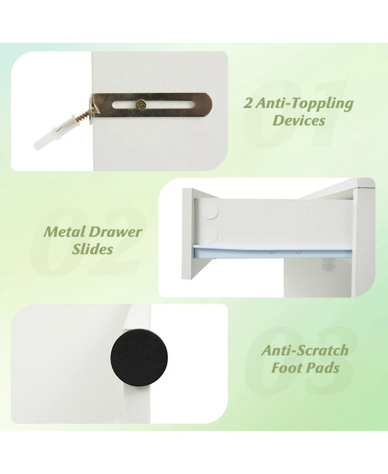 Gouun 31.5 in Vanity Desk with 3 Lighting Modes and Storage Shelves